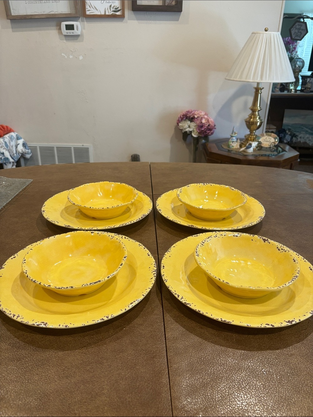 Tommy Bahama Rustic Crackle Tuscan Melamine Plates & Bowls - Picture 2 of 6